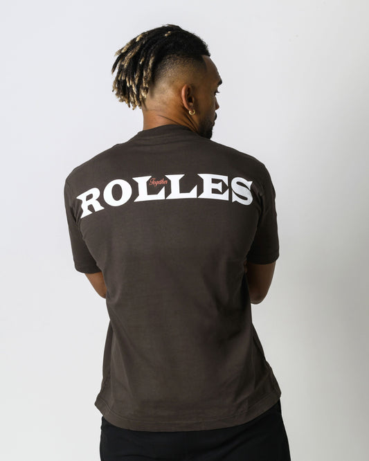 Unisex oversized hnedé tričko Rolles z ťažšej prémiovej bavlny